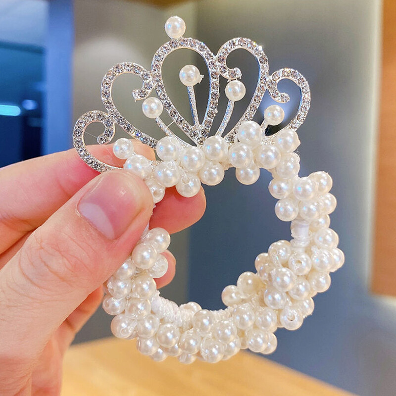 Korean Princess Children Crown Headdress with Beads and Flowers by Litta5