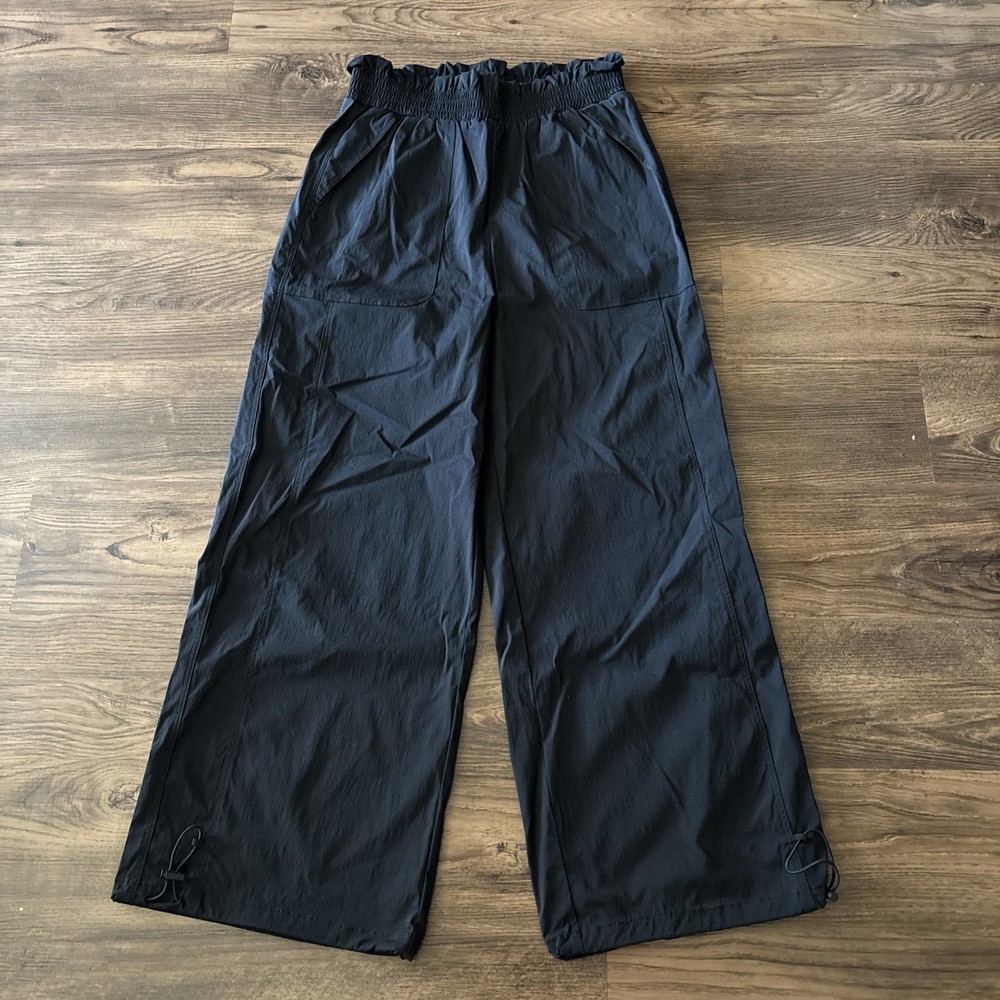 Halara Women’s Sz Medium Black Wide Leg Pants Yoga Gym Active Sport Track NWT