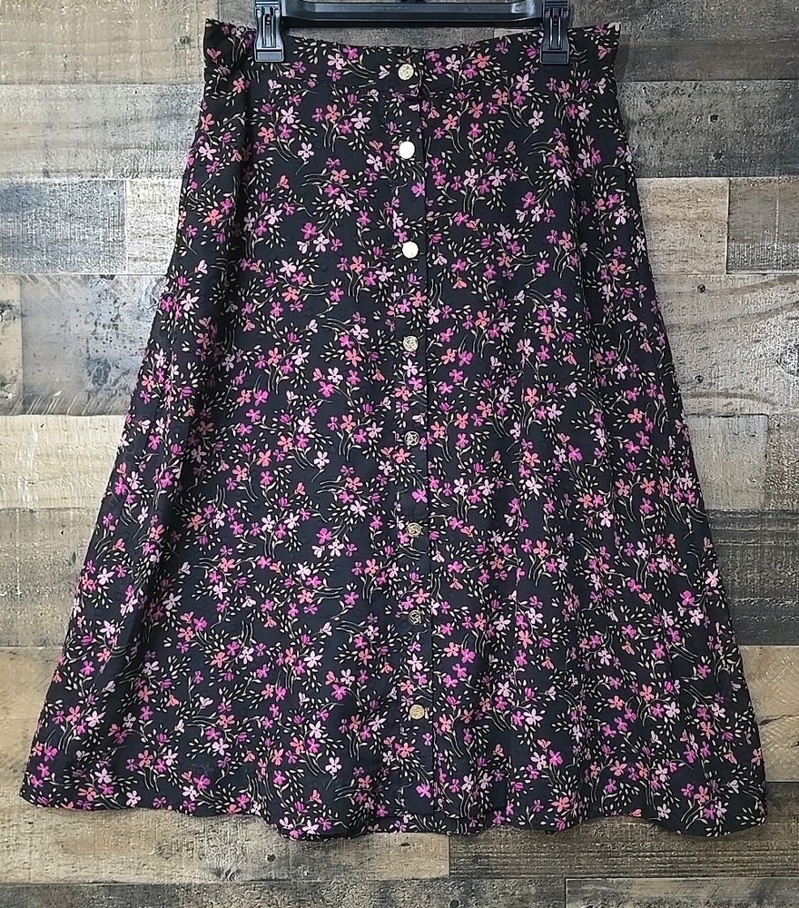 Draper James Midi Skirt Women Large Lined Classic Floral Fairygoth Boho Cottage