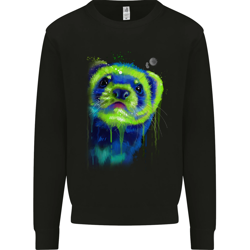 A Ferret Watercolour Mens Sweatshirt Jumper