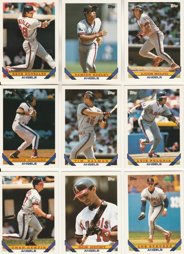 1993 Topps California Angels Team Lot - 28 Cards - 2 Series - See Scans