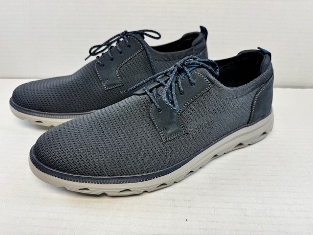 Johnston & Murphy Jenkins Plain Toe Shoe, Navy Textile Knit/ Nubuck Trim, 13 M