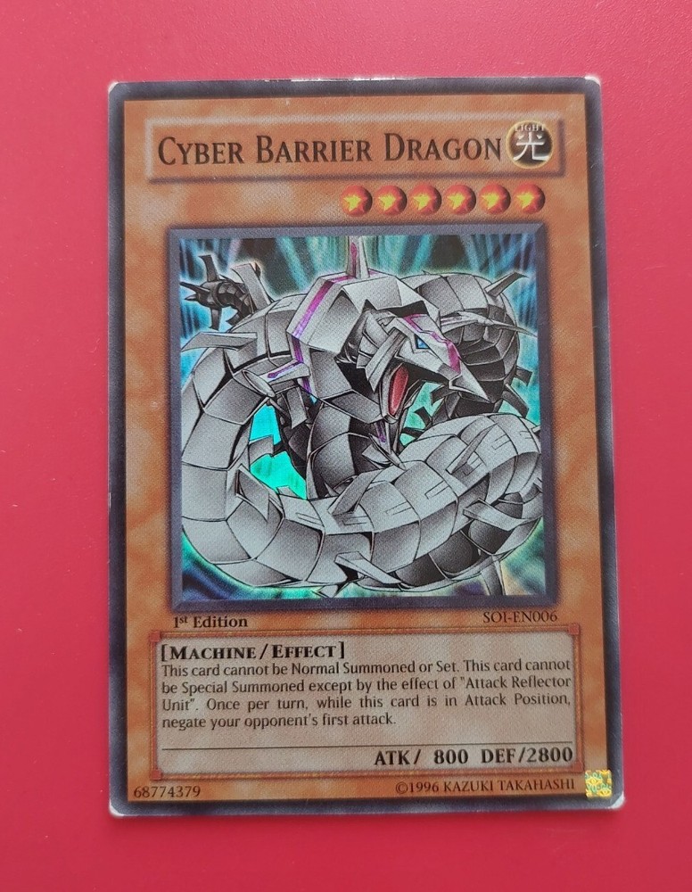 Cyber Barrier Dragon SOI-EN006 1st Edition Super Rare Yugioh Trading Card-image