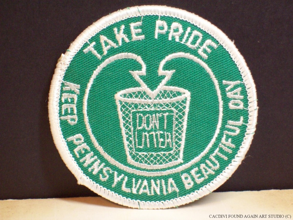 Vintage Take Pride Keep Pennsylvania Beautiful Day Patch Don't Litter Badge PA-image