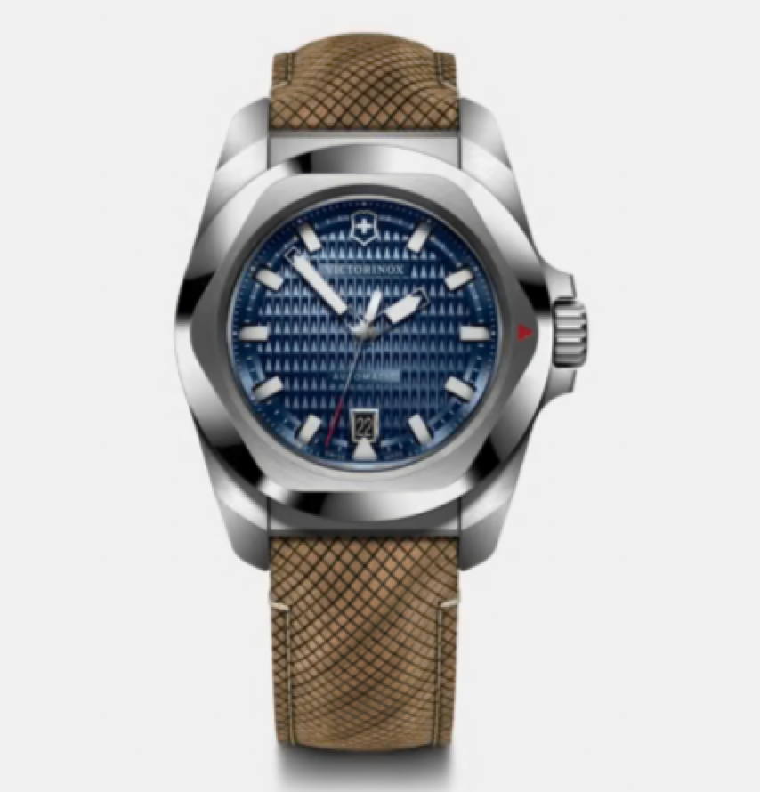 Victorinox I.N.O.X. Automatic 41 MM Brown Bracelet Blue Dial Watch 242018.1