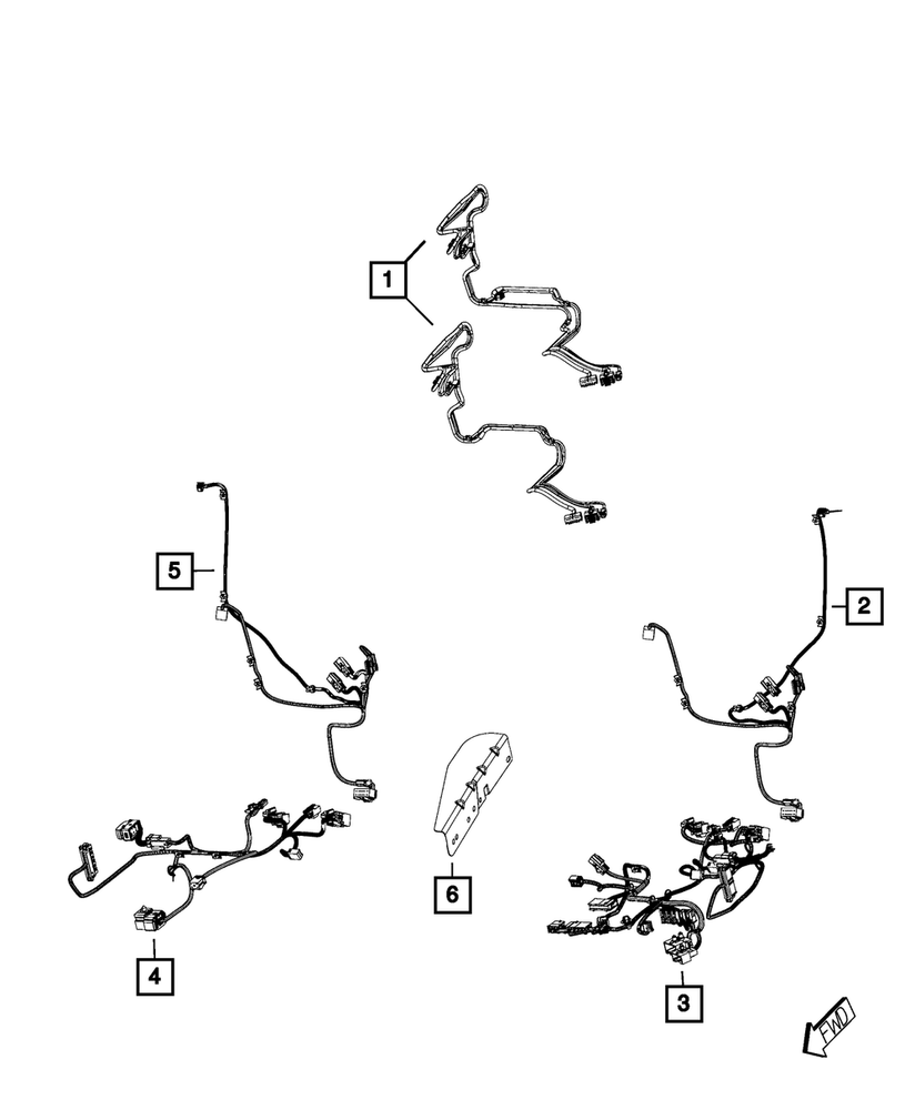 Genuine Mopar Seat Back Wiring 68205028AA