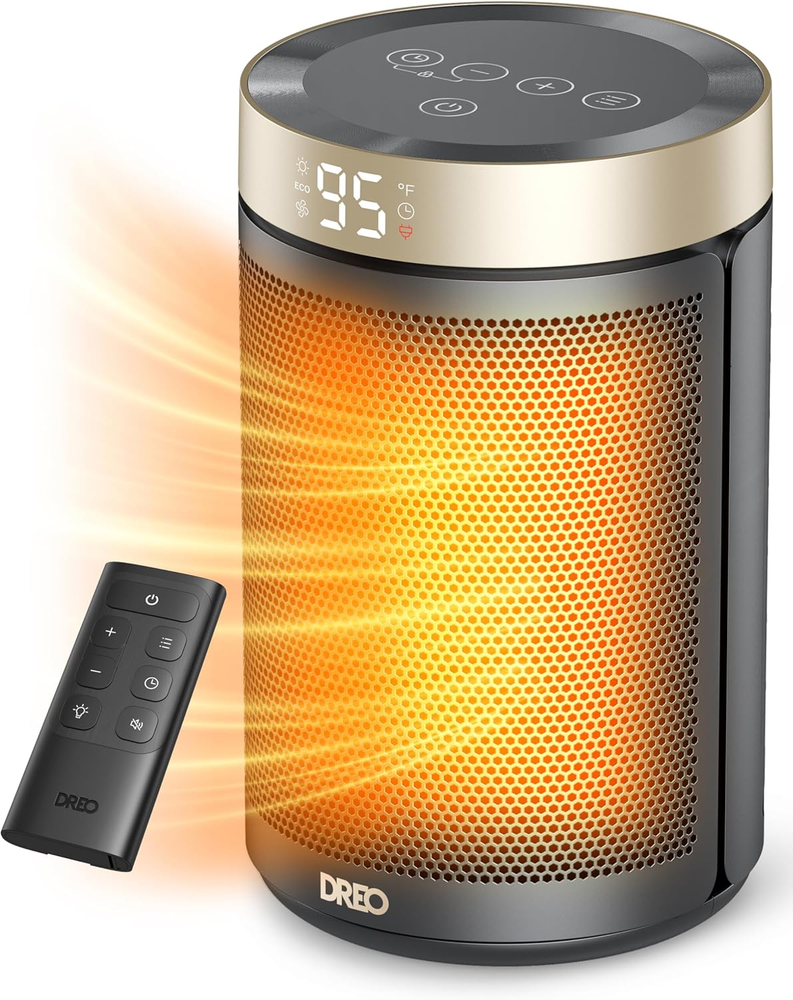 Portable Space Heater with Thermostat & Remote Control for Indoor Use