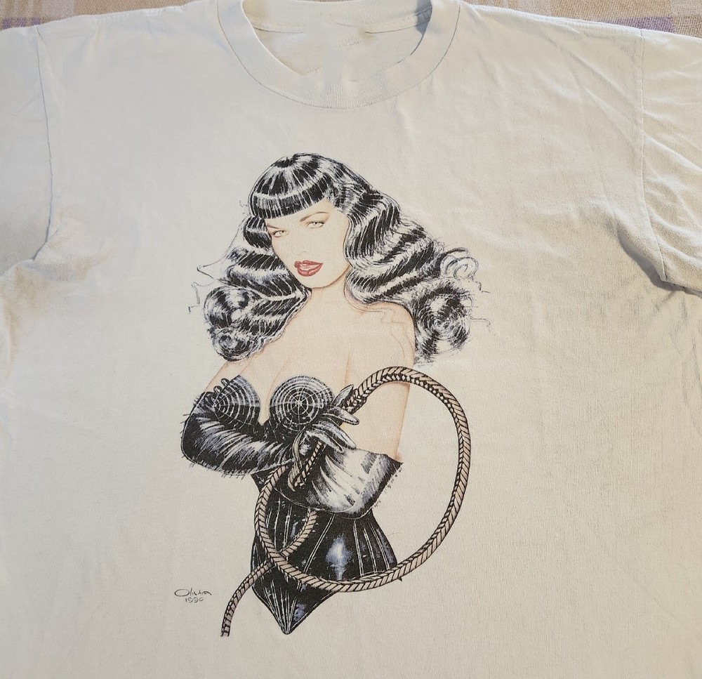 Christmas gift 1990 Bettie Page Cotton Unisex All Size T-Shirt 23D1187