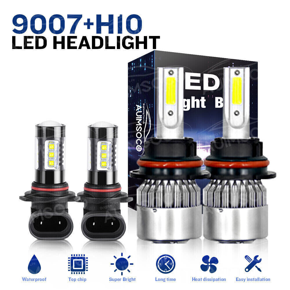 For Ford F 150 1999-2003 6000K LED Headlight Hi/Low + Fog Light Bulbs Combo 4PCS