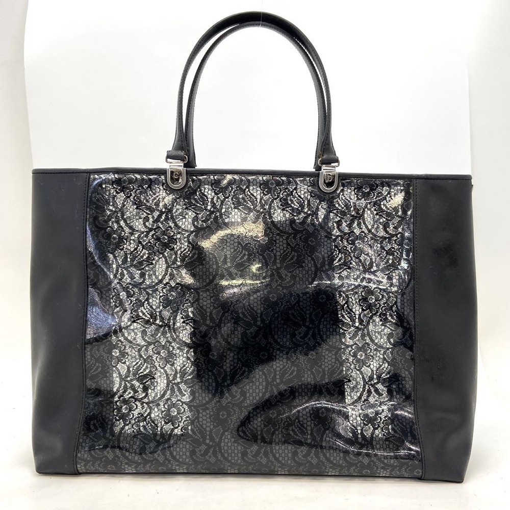 Dior Vinyl Tote Bag A4 Size Business Event Pouch Preowned