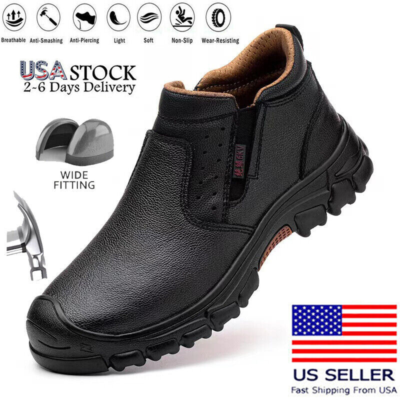 Indestructible Steel Toe Waterproof Work Safety Boots Slip On Shoes Non Slip