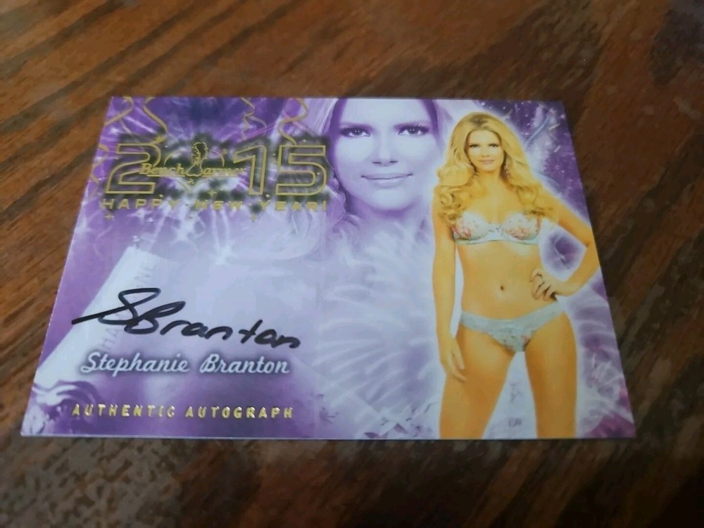 2015 Benchwarmer Happy New Year Autograph Gold Foil Stephanie Branton Playboy