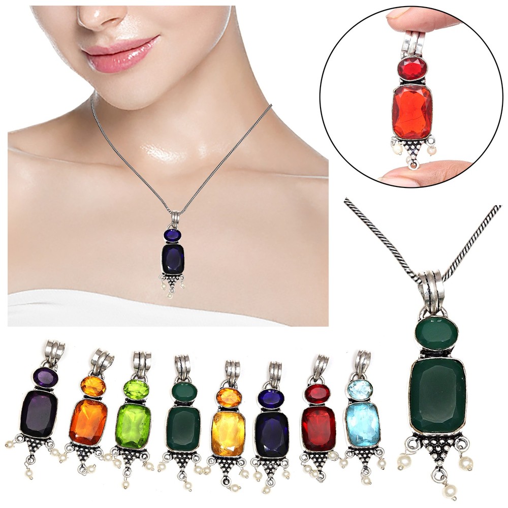 10 Tanzanite Pearl Gemstone Pendants in Silver for Women & Men