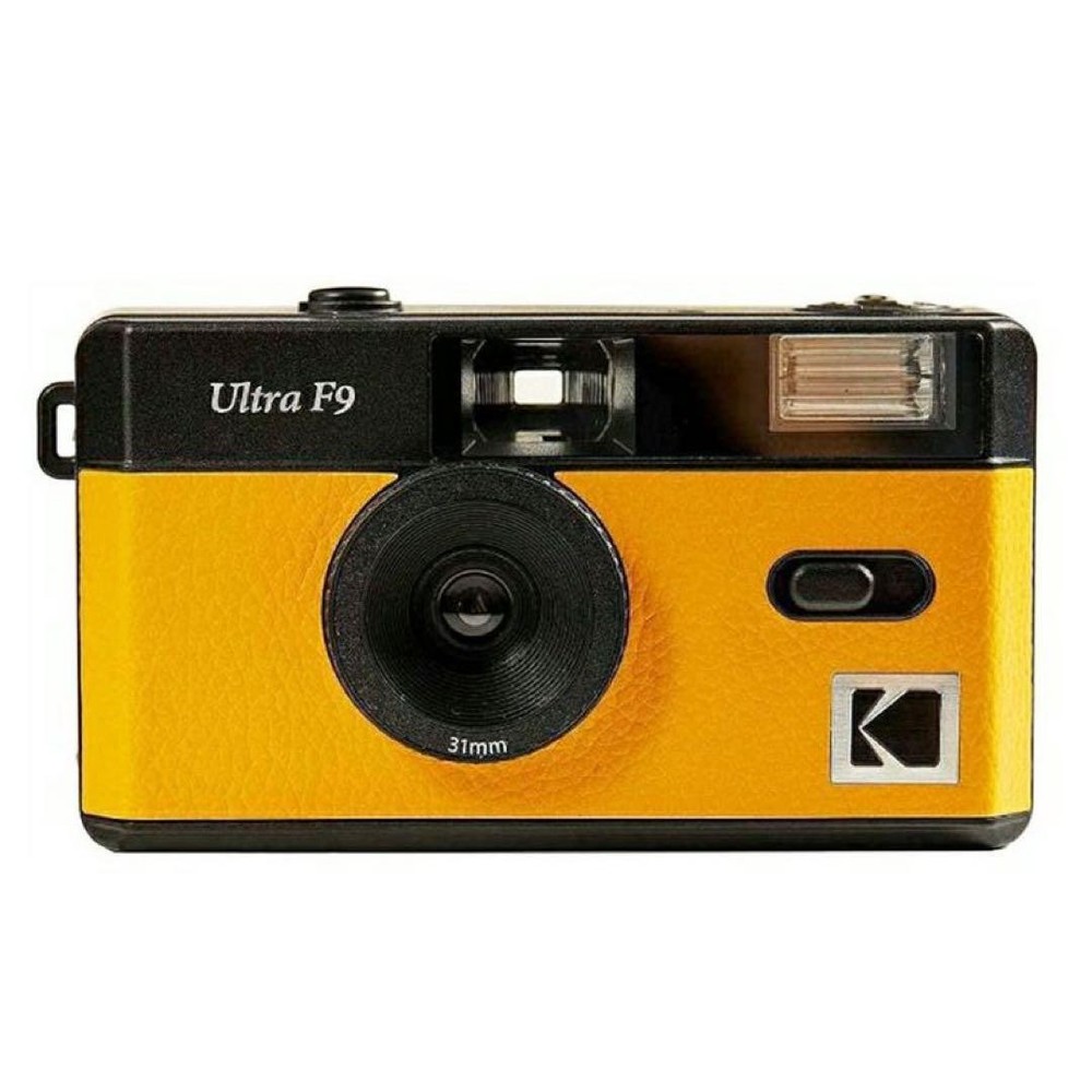 Kodak Ultra F9 Compact Film Camera Used from Japan Yellow Black Straps