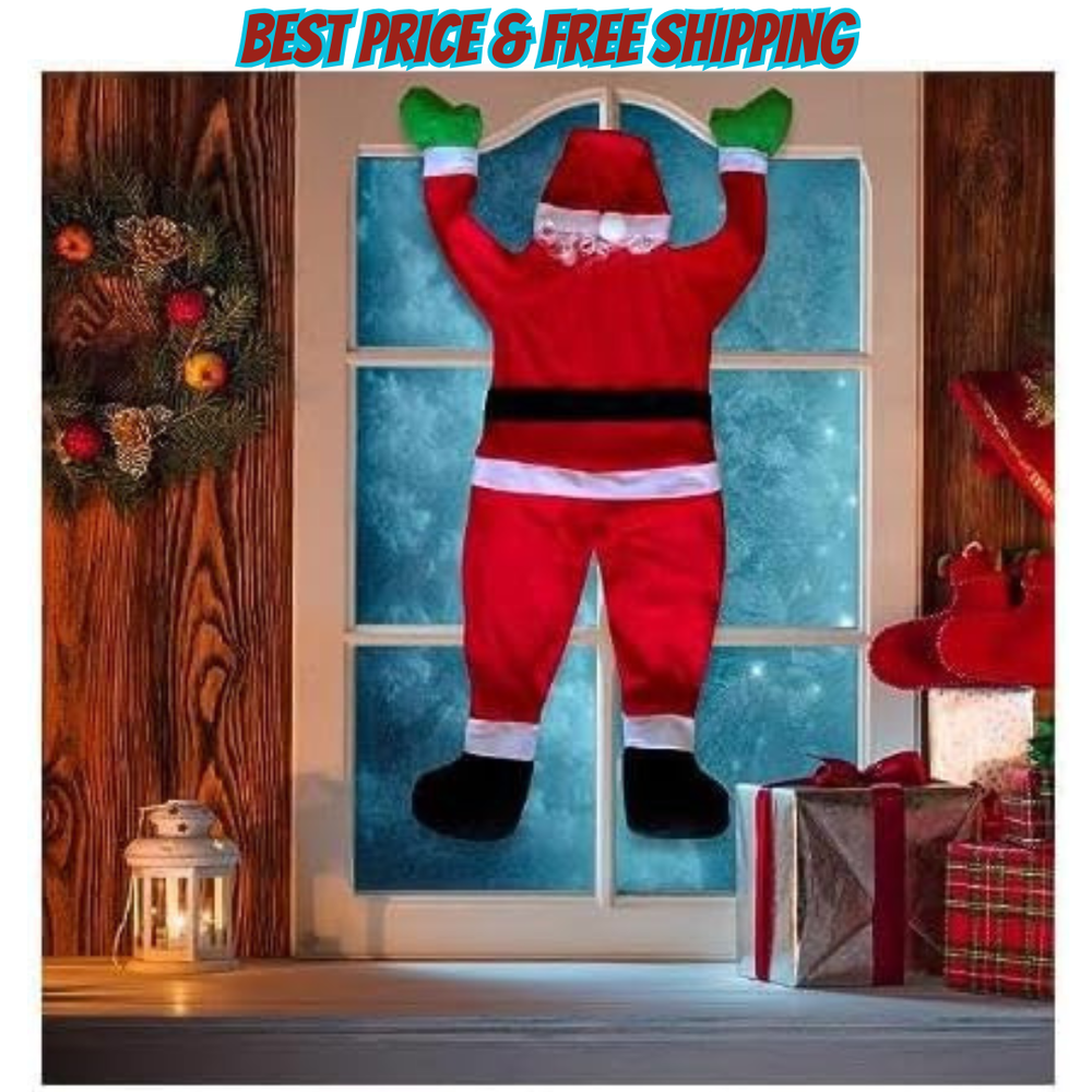 Santa Claus Climbing Wall Decor Clothes Christmas Funny Pendant Ornaments Hangin