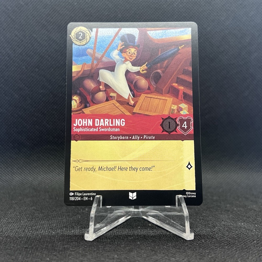 Disney Lorcana Azurite Sea John Darling Sophisticated Swordsman Cold Foil Card 118