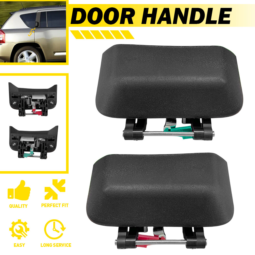 2007-2017 Jeep Compass Left & Right Exterior Door Handle Textured Black