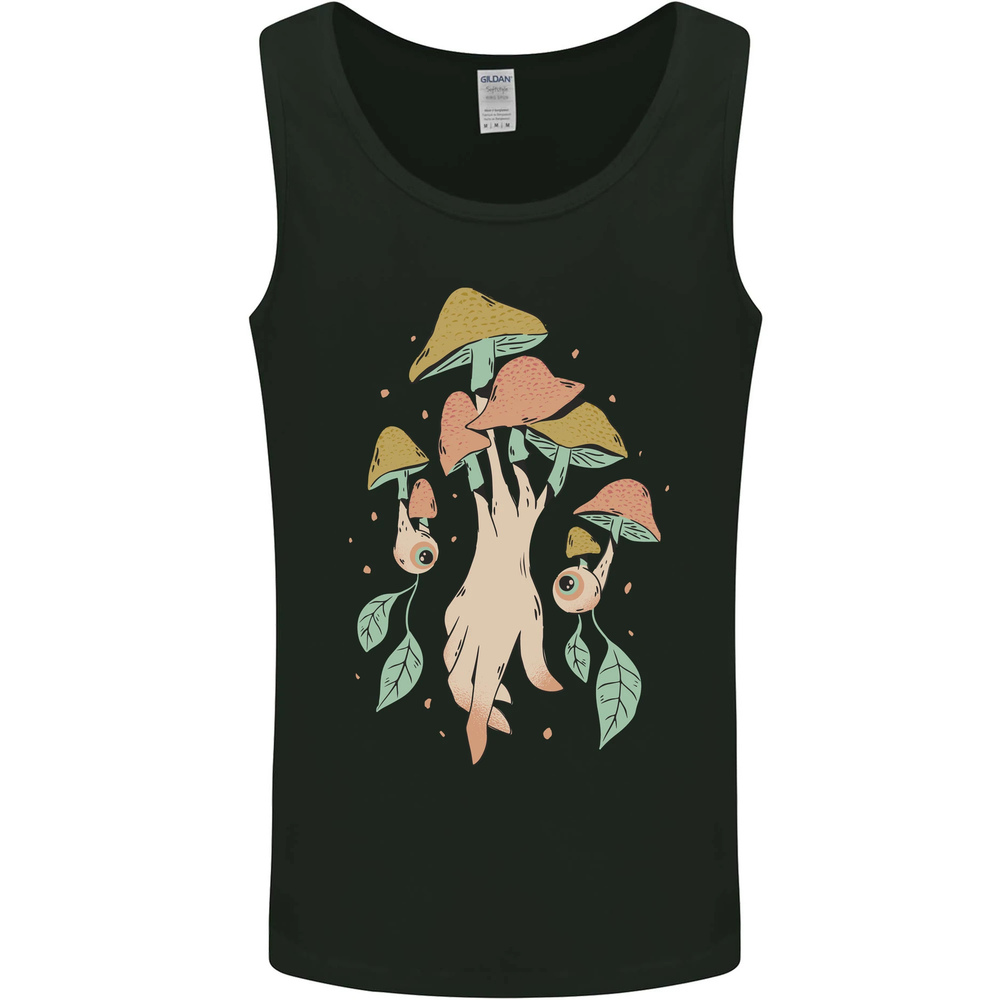 Trippy Magic Mushrooms With Eyes Mens Vest Tank Top