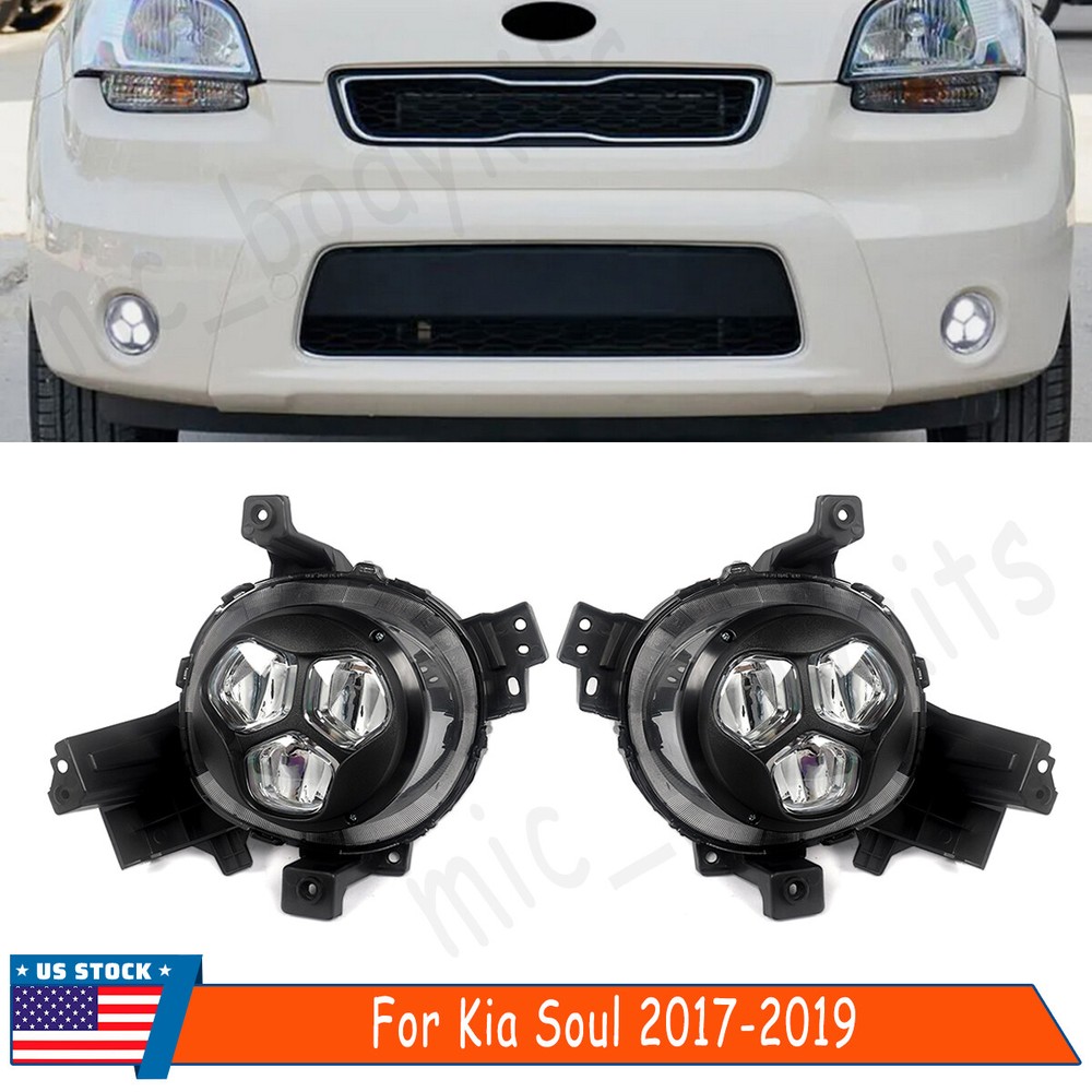 Front Bumper Fog Light Fog Lamp Driver & Passenger Side For Kia Soul 2017-2019