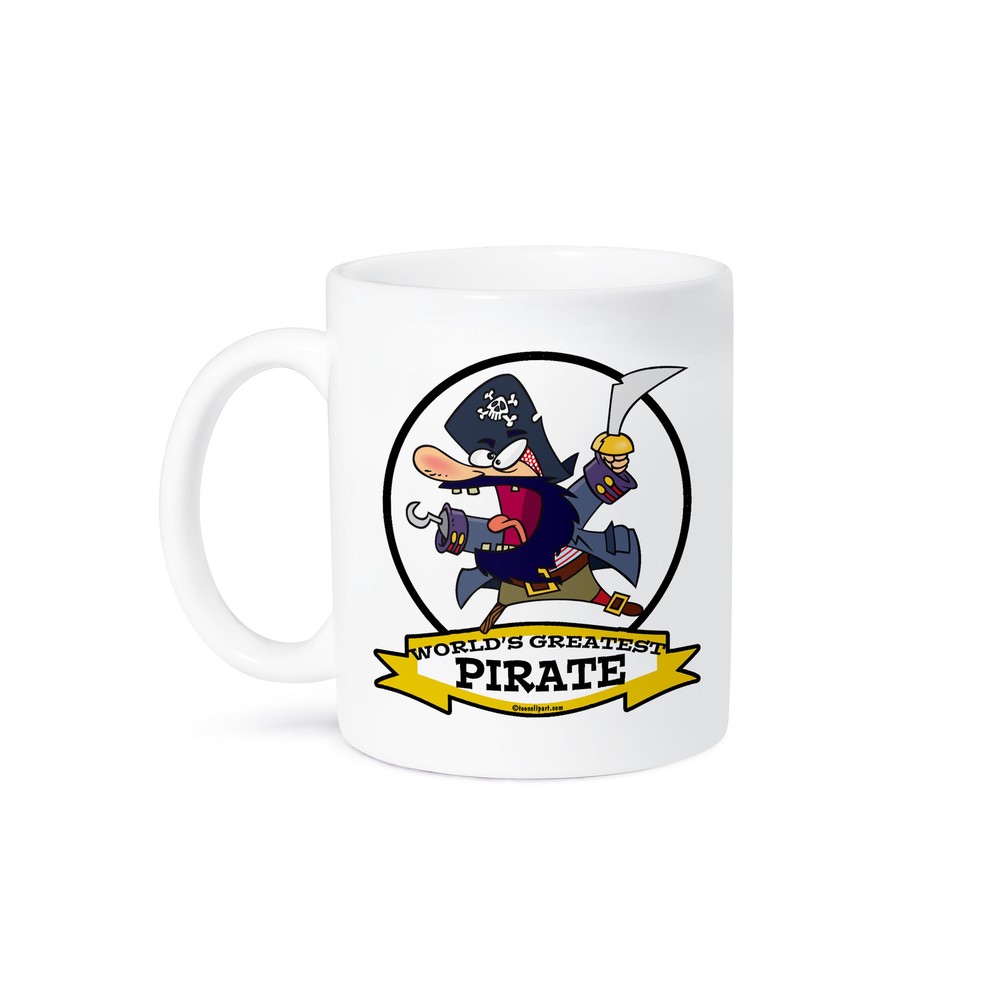 3dRose, Funny Worlds Greatest Pirate Cartoon, Mug