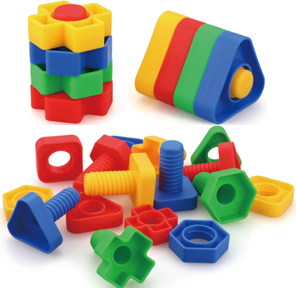Jumbo Nuts and Bolts Toys 52Psc for Toddlers Preschoolers Kids, STEM Educational