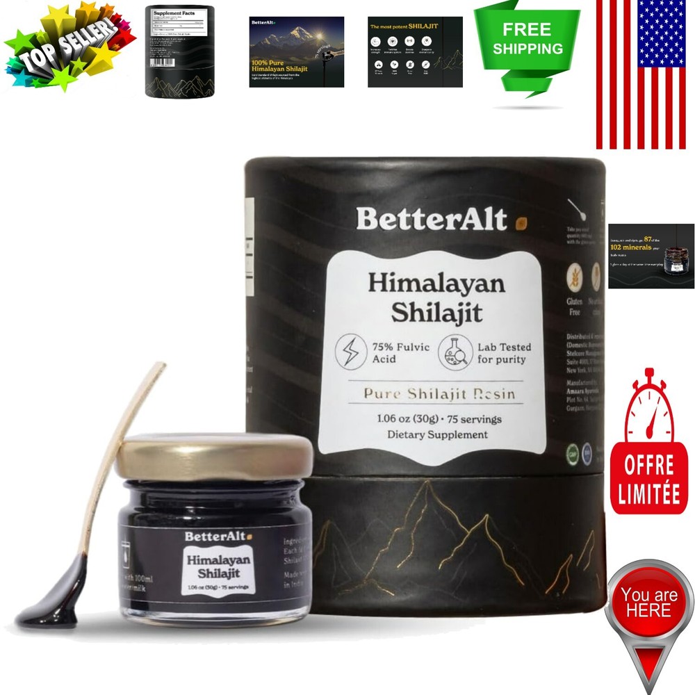 75-Serving Himalayan Shilajit Resin for Natural Energy & Vitality Boost