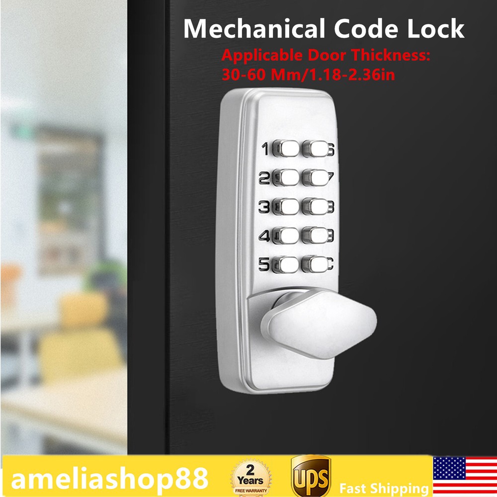 Keyless Digital Mechanical Door Lock Exterior Waterproof Combination Code