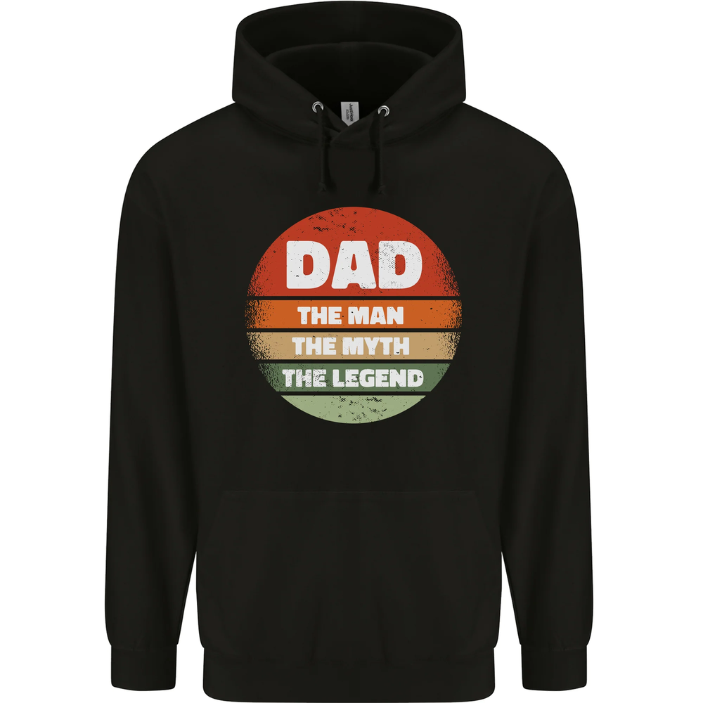 Father's Day Dad the Man Myth Legend Funny Mens 80% Cotton Hoodie