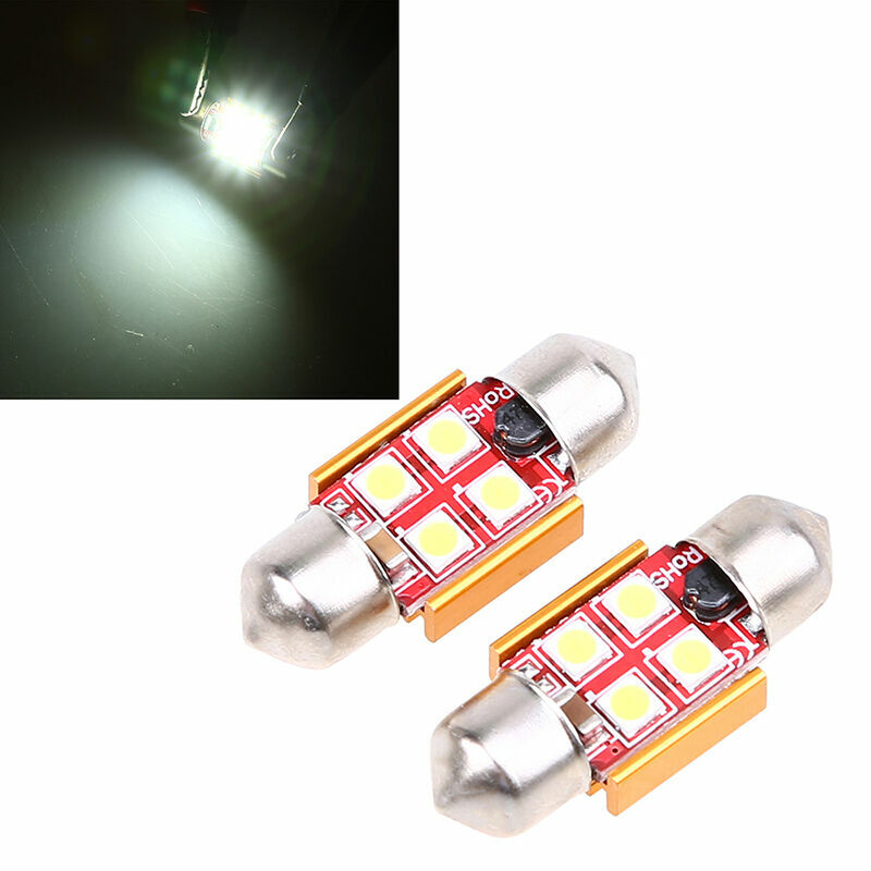 2x Car 3030 Canbus LED Interior Festoon Dome Light Bulb License Plate Lamp White