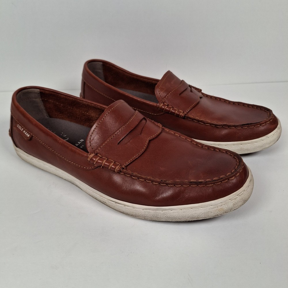 Cole Haan Pinch Grand OS Leather Penny Loafers for Men Size 10.5 in Brown