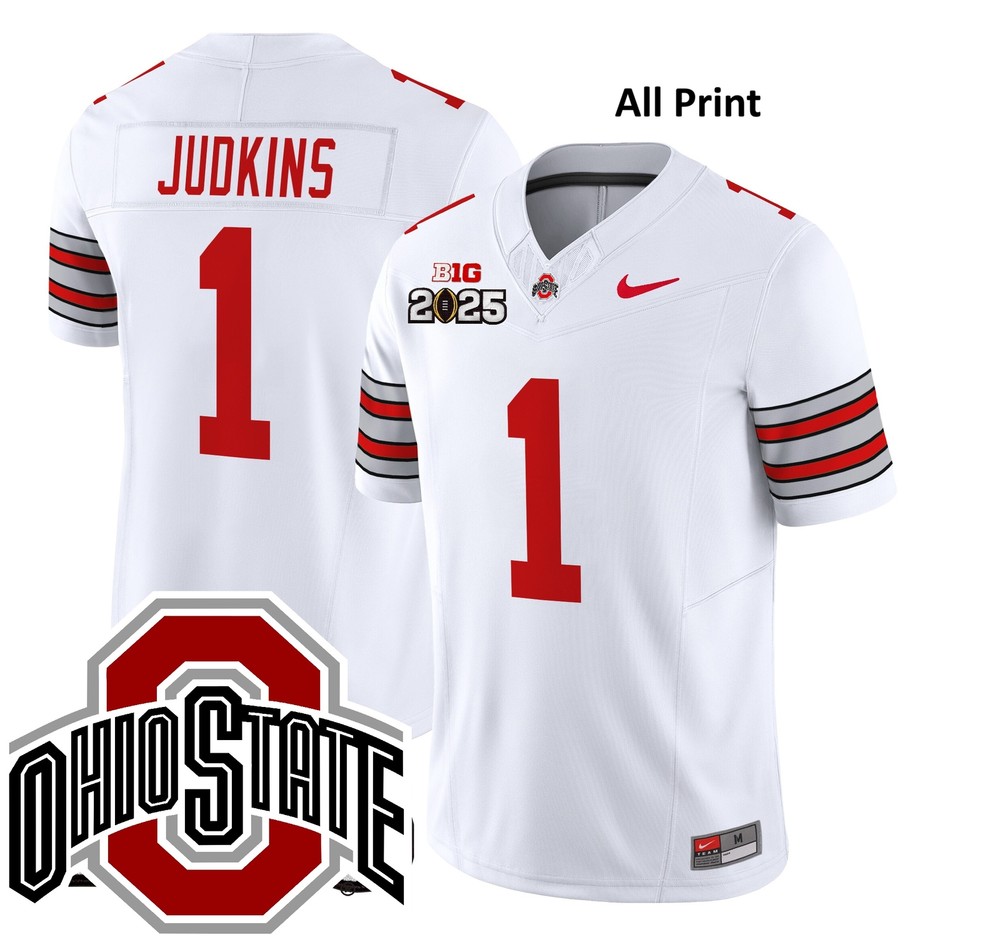 Ohio State Buckeyes Quinshon Judkins 2025 CFP Final Jersey All Print