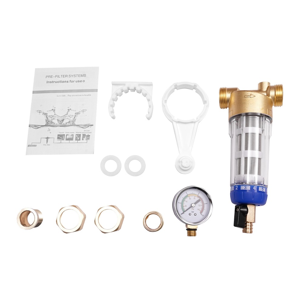 Reusable Sediment Water Filter Spin Down Mesh System 50℃ Water Filter1/2