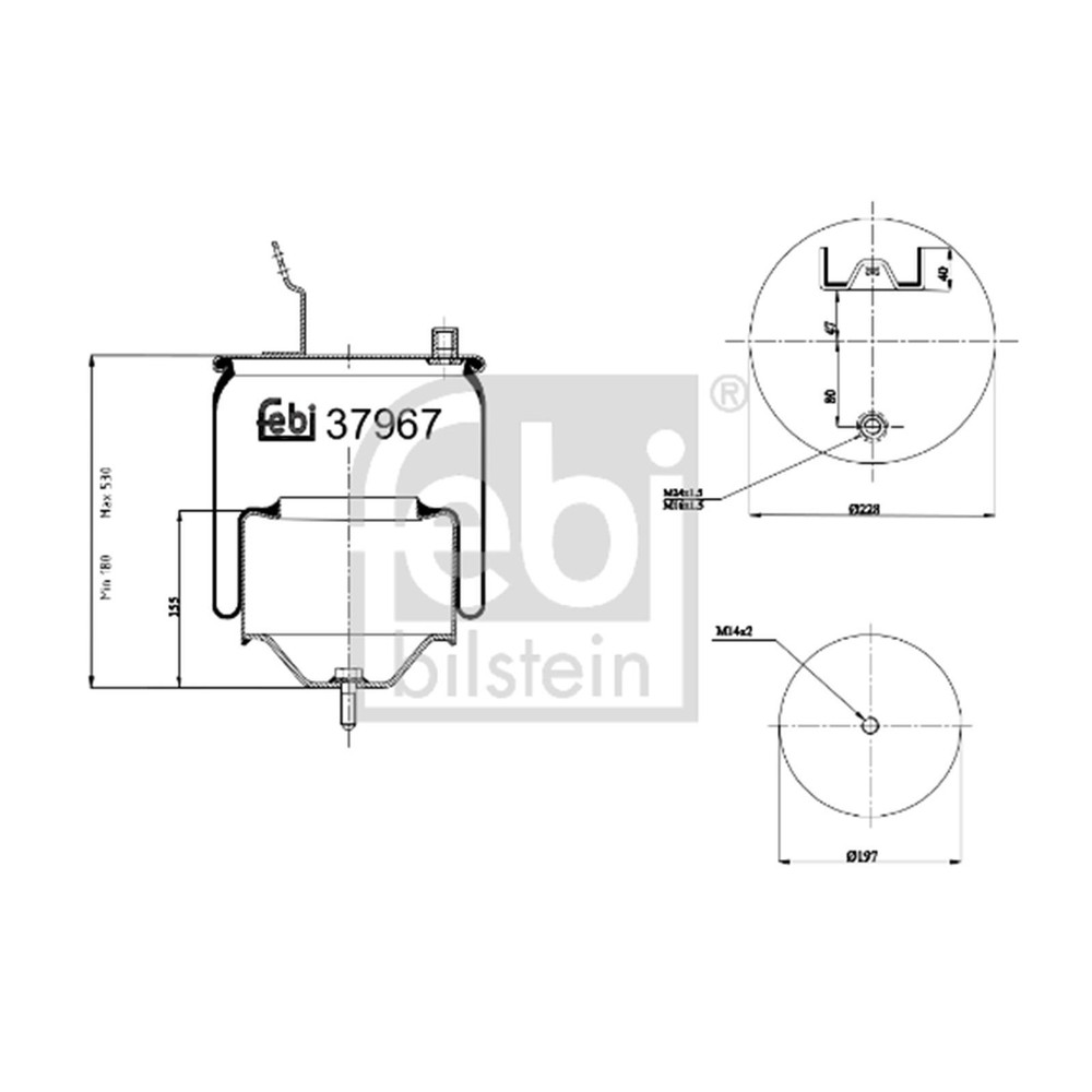 Febi Bellow, air suspension 37967 MK1 Rear Left Right FOR L300 Lanos Viano G-Mod