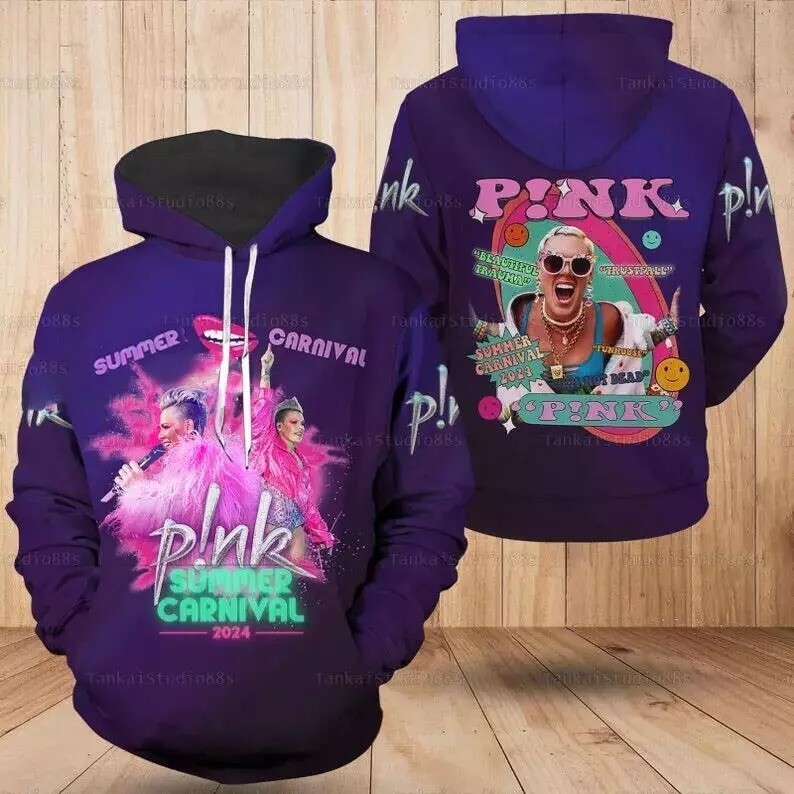 Tour 3D Hoodie Pink Concert Shirt P Nk Pink Summer Carnival 2024 Tour Pink On