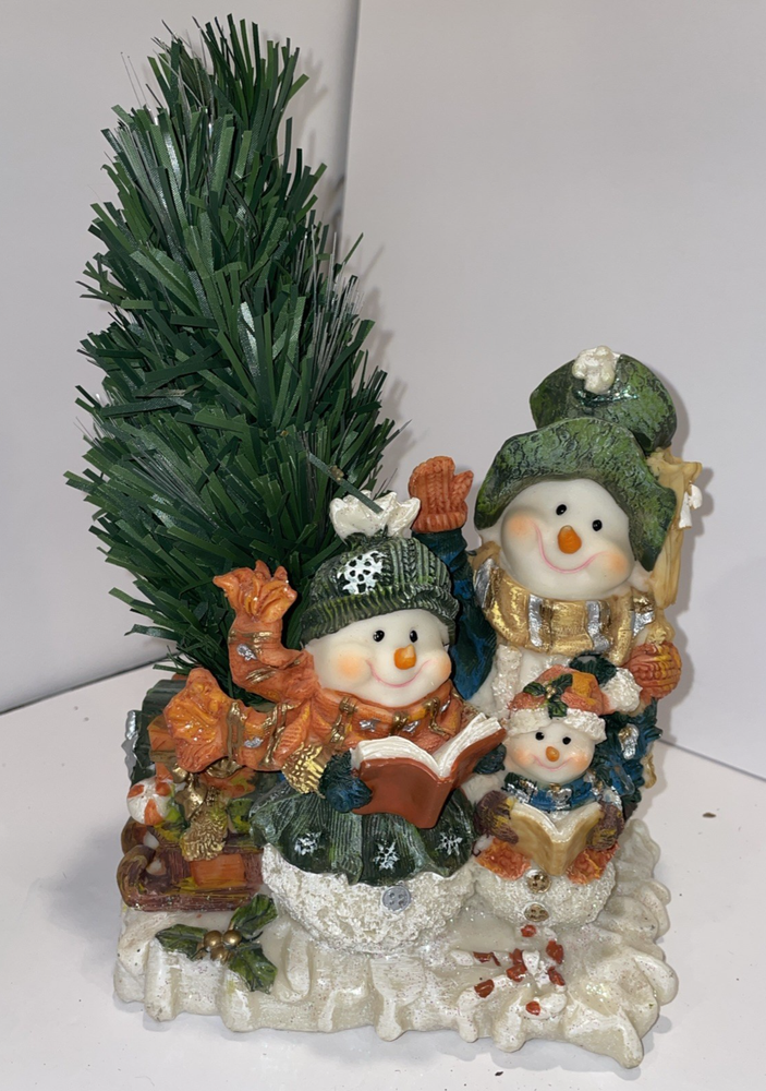 Vintage Fiber Optic Christmas Tree / Snowmen Carolers used