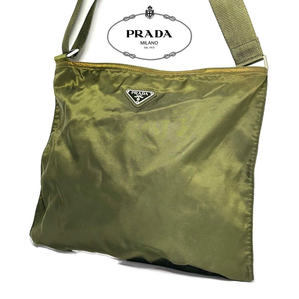 RARE PRADA Tessuto Nylon Shoulder Crossbody Bag White Tag Tria