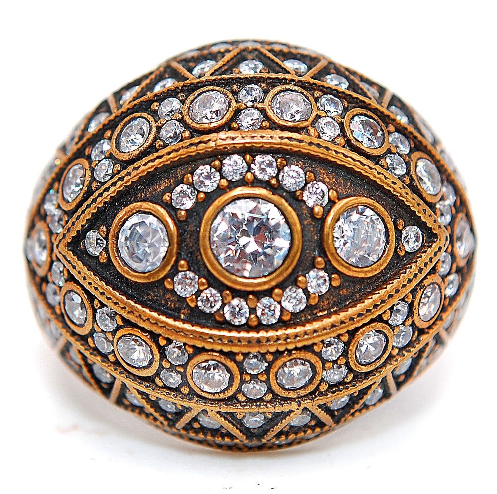 4CT Treated Sapphire 925 Sterling Silver Ottoman Empire Style Ring Size 7.5 H3-7