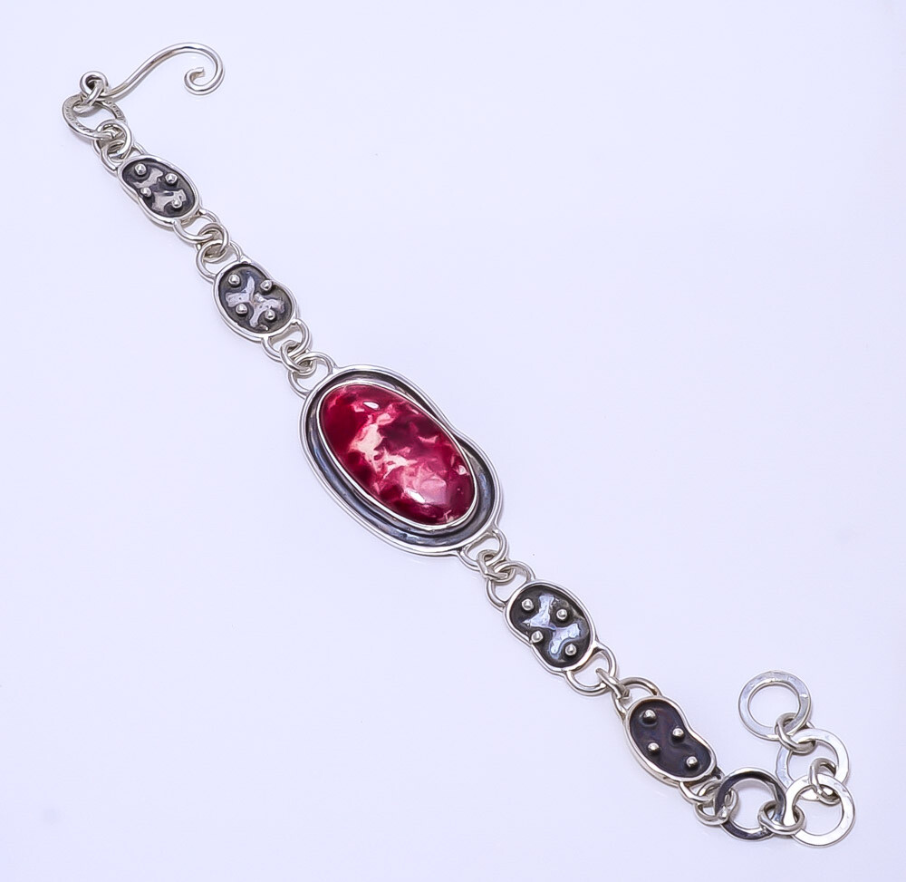 Pink Thulite - Norway 925 Sterling Silver Bracelet 7.99