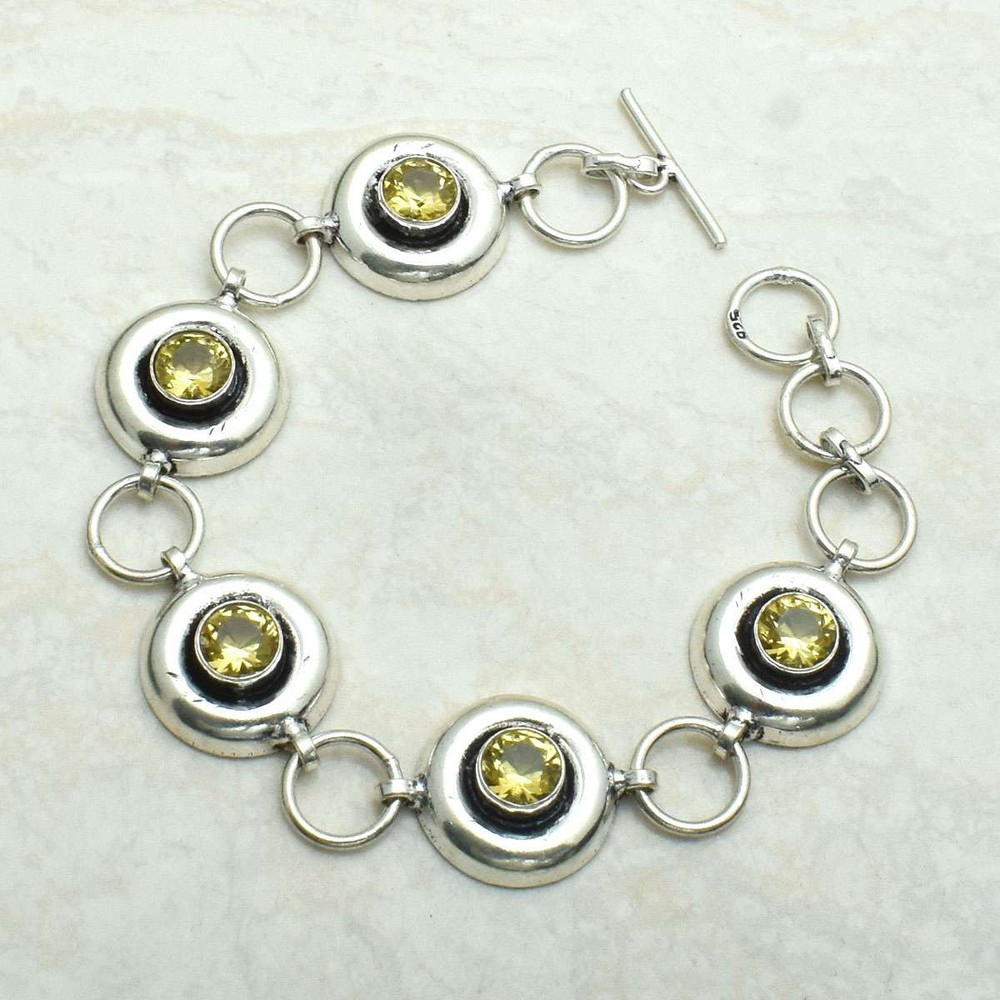 Citrine Gemstone Handmade Ethnic Bracelet 15g AB 72321 For Women