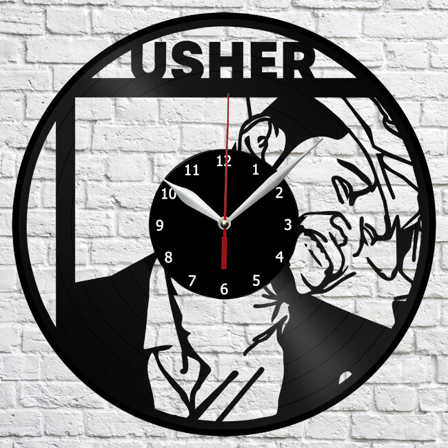 Usher Vinyl Record Wall Clock 12-Inch Fan Art Home Decor 30 cm