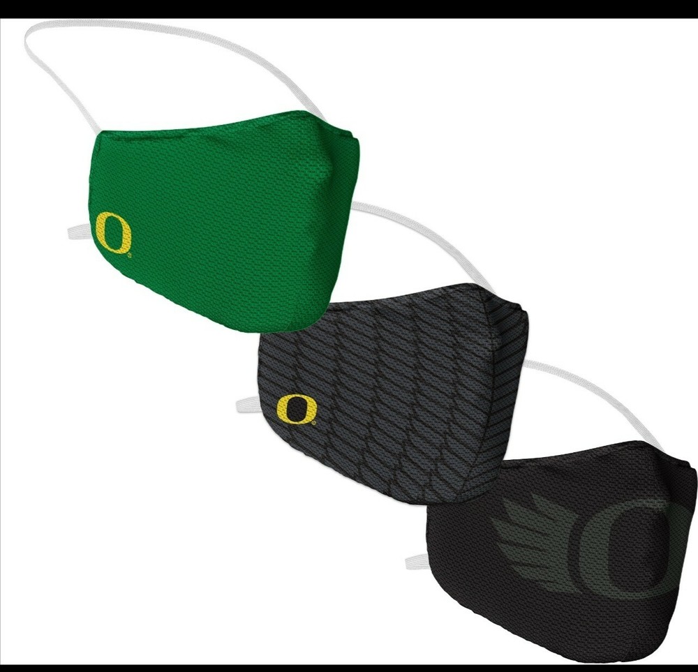 Oregon Ducks 3-Pack Team Logo Face Masks 100% Polyester for Fans