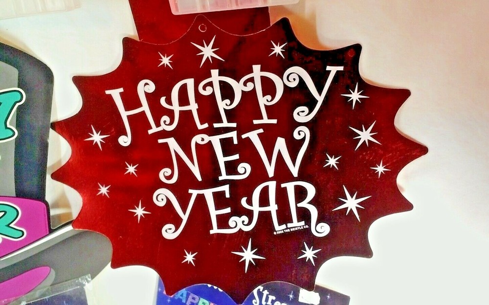 4 New Year's Decoration Party Set Center Piece Banner  2 different cut outs  new