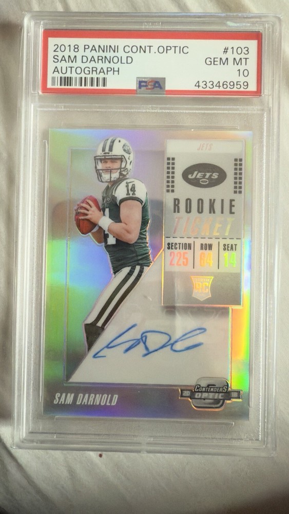 Sam Darnold Panini Rookie Ticket Gem Mint 10 Refractor RC