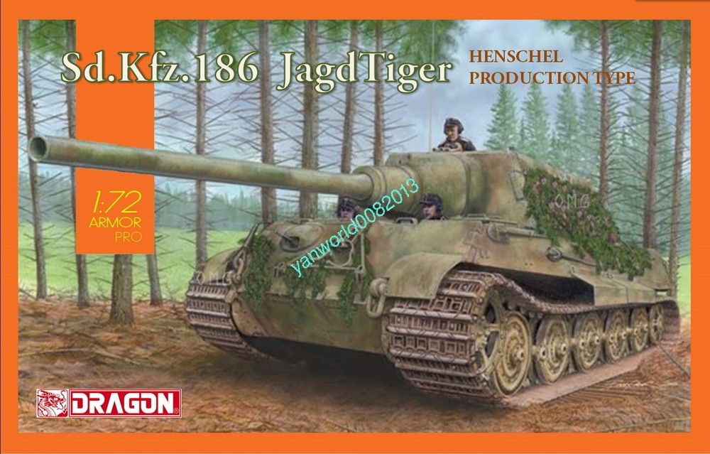 1/72 Dragon Jagdtiger Sd.Kfz.186 Henschel Production WWII Tank Model