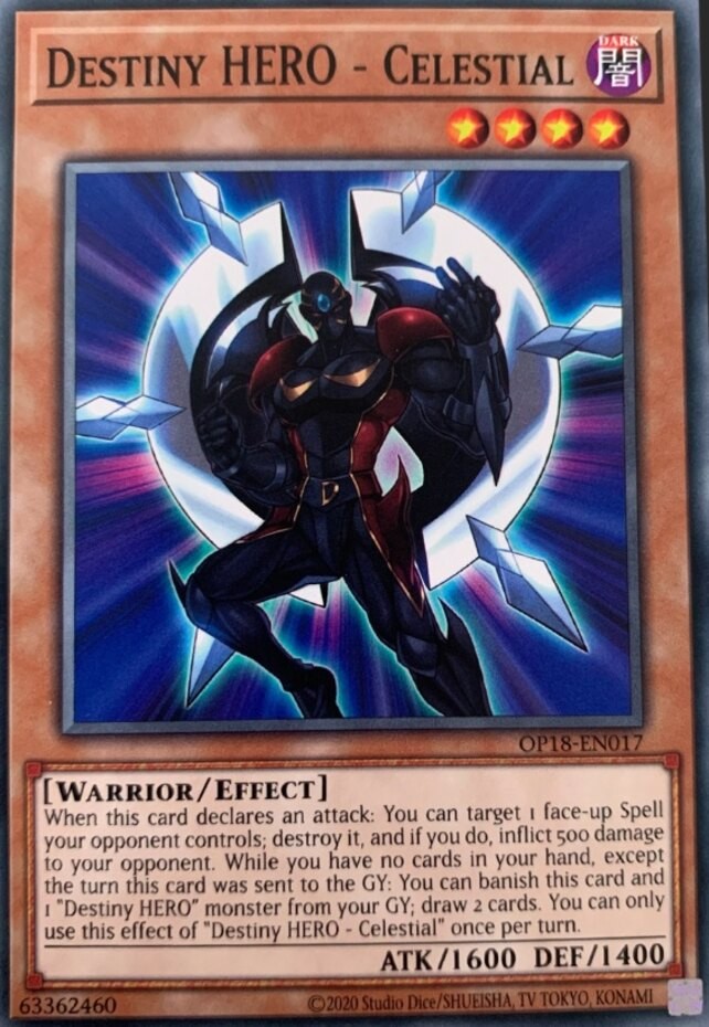 Destiny HERO Celestial OP18-EN017 Common Unlimited Near Mint Yugioh TCG