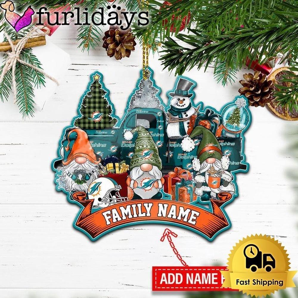 Personalized Miami Football Team Dolphins Christmas Ornament Xmas Holiday Gift