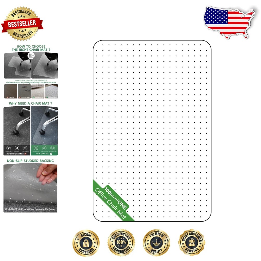 Clear PVC Office Chair Mat for Low Pile Carpets - 30
