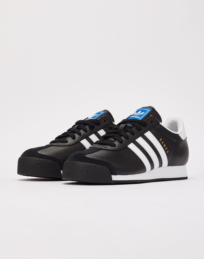 adidas Originals SAMOA Men's 10 Athletic/Casual Leather Black/White/Gold NIB
