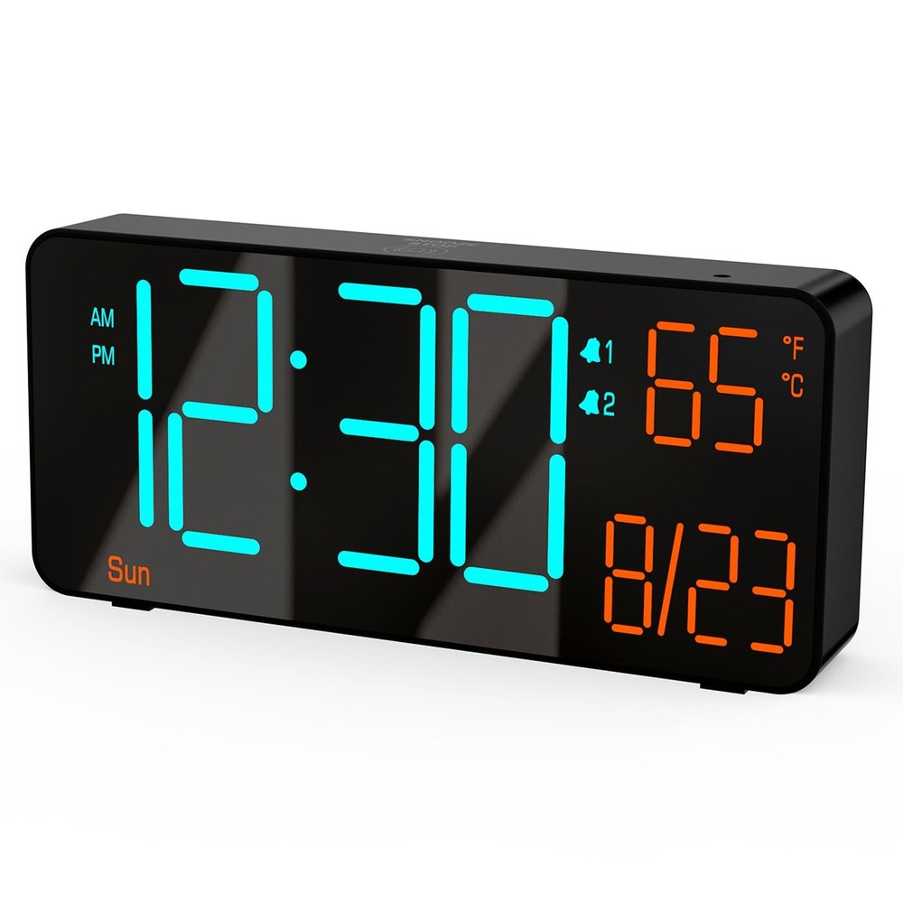 6.7in Auto-Dimming Digital Alarm Clock for Bedroom and Living Room