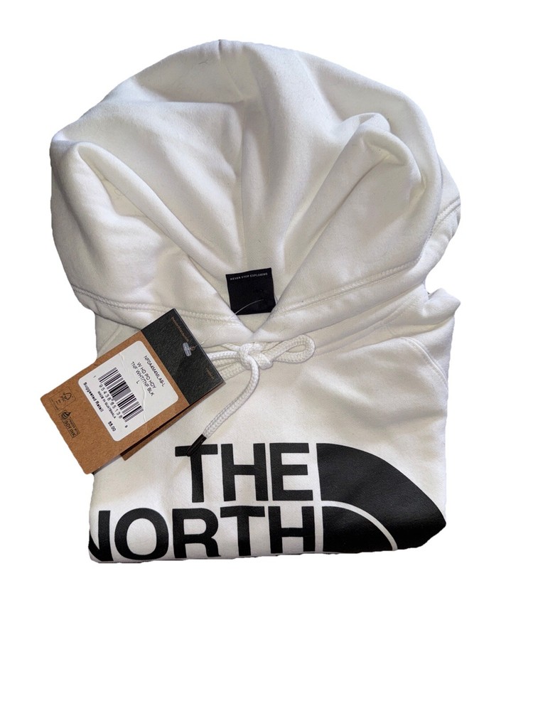 The North Face Women Half Dome Pullover Hoodie White Large NWT